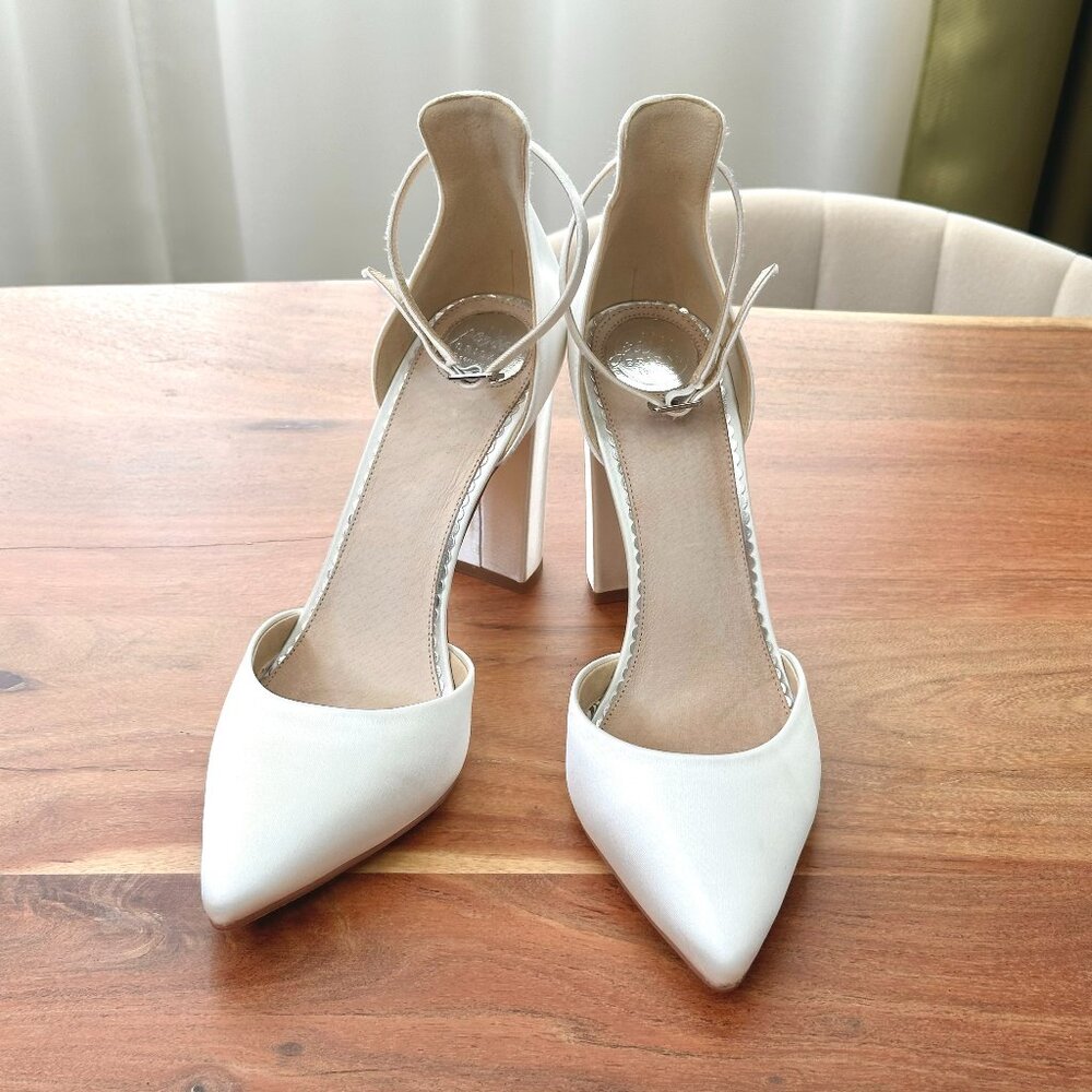 NEW Bridal Pointed Toe Block Heels EU39 US 8.5-9